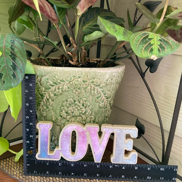 NWT Distressed Farmhouse Galvanized Metal Primitive Sentiment Decor “LOVE” Chic - Picture 4 of 5